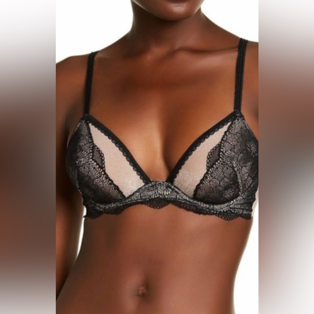 B.Tempt’d Wacoal B.Provocative Elegant Black/Nude Lace Bra size 36C